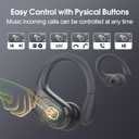 Wireless Earbuds 75hrs Bluetooth 5.4 Headphone Sport, 2025 Bluetooth Earbuds Stereo Deep Bass Over Ear Bud with Earhooks, ENC Noise Cancelling Mic, IPX7 Waterproof Earphone, Iron Gray