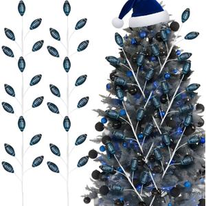 6 Pcs Cowboys Football Picks Decoration Christmas Tree Picks Team Friendship Football Table Toppers Decorative Sticks for Sports Game Day Dallas Fan Cowboys Party Birthday Vase Filler Craft Wreath