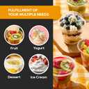 Turbo Bee 200 Pack 9 OZ Clear Plastic Cups with Dome Lids, Disposable Dessert Cups with Lids for Fruit, Snack Smoothie, Pudding and Ice Cream (No Hole)