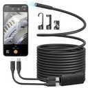 Anykit Endoscope Camera with Light, 1920P HD Borescope with 8 Adjustable LED Lights, Semi-Rigid Snake Camera with Light, IP67 Waterproof Inspection Cam for iPhone & Android, 16.5 ft Single Lens