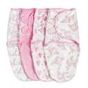 Organic Baby Swaddle Sleep Sacks, 4-Pack Swaddles for Newborns Baby Essentials, Infant 0-3 Months, 100% Cotton Soft & Snug Adjustable Wrap Nursery Swaddling Blankets Improves Sleep (Pink Floral Love)