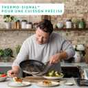 T-Fal x Jamie Oliver Nonstick Coated Stainless Steel Pans 9.5" & 11", Induction Compatible, Oven Safe up to 500F, Chef's Stainless Steel Skillet, Frying Pan, Silver