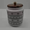 Hedume Kitchen Canister, Ceramic Large Food Storage Jar with Airtight Seal Wooden Lid, 100 Fl Oz Porcelain Food Storage Canister for Home and Kitchen Serving for Coffee, Sugar, Tea, Flour and More