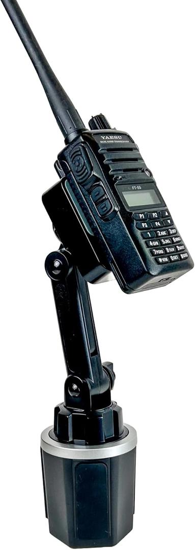 Adjustable Height Cup Holder Mount for Anytone BaoFeng Icom Kenwood Yaesu Handhelds Now with Mic Holder
