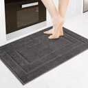 PURRUGS Machine Washable Kitchen Rug 24" x 35.5", Non-Slip/Skid Kitchen Runner Rugs & Floor Mats, Super Absorbent Soft Standing Mats for Kitchen, Sink & Laundry, Grey