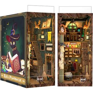 CUTEBEE Book Nook Kit, DIY Booknook Miniature House Tiny House 3D Wooden Puzzle Dollhouse Kit for Adults and Teens, Bookshelf Insert Decor, DIY Craft Gift Model Build