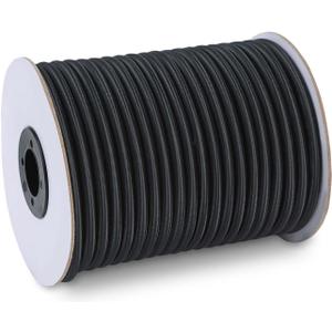 Marine Grade Bungee Cords Heavy Duty Outdoor - Bungee Cord Roll - 100% Stretch Elastic Cord and Absorbent Bungee Shock Cord for Kayak Deck, Camping, Crafting (3/8" x 100ft)