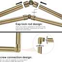 Antique Bronze Bay Window Curtain Rods with Aluminum End Cap Finials and Brackets,Adjustable 32-86 Inch Center Rod for windows (20-82’’), 32-58 Inch Side Rods for windows (20-54’’)