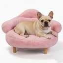 Veehoo Wooden Elevated Cat Sofa with Fluffy,CWW2620CP