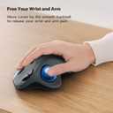 Nulea M501 Wireless Trackball Mouse, Rechargeable Ergonomic, Easy Thumb Control, Precise & Smooth Tracking, 3 Device Connection (Bluetooth or USB Receiver), Compatible for PC, Laptop, Mac, Windows.