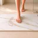 Stone Bath Mat, Diatomaceous Earth Shower Mat, Non-Slip Super Absorbent Quick Drying Bathroom Floor Mat, 2 Pack, Marble White, Large