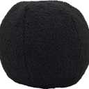 SARO LIFESTYLE Plush Playfulness Faux Fur Ball Poly Filled Throw Pillow, Black, 10"
