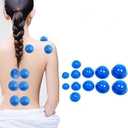 12 Pcs Silicone Massage Cupping Set Vacuum Cupping Acupuncture Cupping Therapy Set Professional Body Massage Cup Set Vacuum Massage Cupping for Pain Relief Muscle Relaxation,Pack of 12