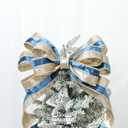 Navy Blue Velvet Wired Christmas Ribbon 2.5 Inch Blue and Gold Holiday Ribbon  10-Yards Roll for Tree Decorations, Gift Wrapping, Wreaths, and DIY Crafts