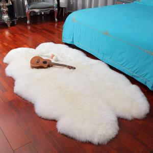 LLB Genuine Sheepskin Area Rug Wool Rug Fur Carpet Fluffy Shaggy Fur Rug for Living Room Kids Bedroom Real Sheepskin Throw Lambskin Rugs Sofa Mat Chair Seat Covers (Ivory White, 4 x 6 ft Sheepskin)