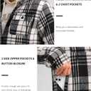 G Gradual Men's Flannel Jacket Fleece Sherpa Lined Hoodies Zip Up Plaid Shirt Warm Winter Jackets for Men with Zipper Pockets (Black, L)