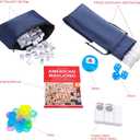 Jongyance American Mahjong Set with Dark Blue Carrying Bag, 166 White Tiles, 4 Racks withPushers, Mahjong Tiles Set for Beginners