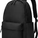 Vorspack Backpack for Men and Women - Basic Bookbag Casual Daypack Backpacks for College Work Travel (Black)