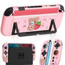 2 x Dockable Case for Nintendo Switch 2 - Cute Kawaii Cartoon Design Soft TPU Grip Cover for Joy-Con PK Bear Cat PC for Switch 2 Protective Case 2025 for Girls Boys Teens