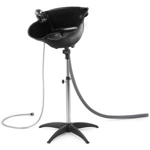Portable Freestanding Shampoo Bowl Sink, Adjustable Height, Black