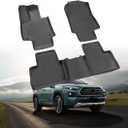 All-Weather TPE Custom Fit Car Floor Mats for Toyota RAV4 and Hybrid Models (2019-2025) - Durable Black Liners for Front and Rear, Essential RAV4 Accessories, Black