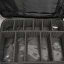 Relavel Makeup Case Large Makeup Bag Professional Train Case 16.5 inches Travel Cosmetic Organizer Brush Holder Waterproof Makeup Artist Storage Box, 3 Layer Large Capacity, with Adjustable Strap (Black)