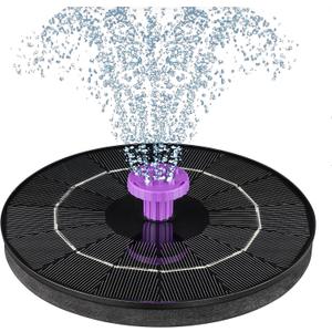3.5W Solar Bird Bath Fountain Pump, Solar Powered Water Pump, Outdoor Water Fountain with 8-in-1 Nozzles, 4 Fixed Pipes for Hummingbirds, Garden, Pool, Pond
