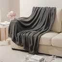 Bearberry Super Soft Fluffy Throw Blanket Lightweight Cozy Warm Throw Blankets for Couch Bed Sofa All Season (Dark Grey, 50x60)