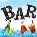 BAR - Illuminated LED Marquee Word Sign - Pre-Lit Pub Bar Sign - Battery Operated (23.03-in x 8.66-in) (Black)