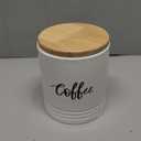 LEETOYI Porcelain Food Storage Containers with Lid, Small Size Design & Saves Space, 4.5 Inch White, Labeled Coffee