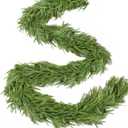 Thicker -9 Ft by 12 Inch Real Touch Christmas Norfolk Pine Garland Realistic, Artificial Christmas Garland with 180 Branch Tips, Faux Greenery Pine Garlands Xmas Table Fireplace Mantle Indoor Outdoor