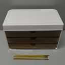 3 Drawers Makeup Organizer - 5 Tier Bathroom Organizers and Storage, Versatile Perfume Vanity Organizer, Ideal for Cosmetic, Large Skincare, Face Mask, Office Supplies, Amber