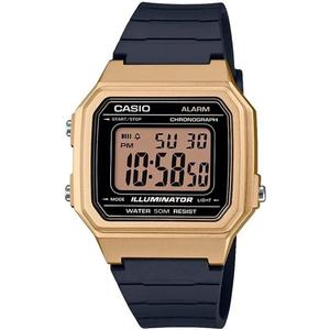 Casio W217H Series | Mens Digital Watch | 50M WR | 1/100 Second Stopwatch | LED Backlight | Countdown Timer | 100 SEC Chronograph | Daily Alarm | Hourly Time Signal | 7 Year Battery (Black/Gold)