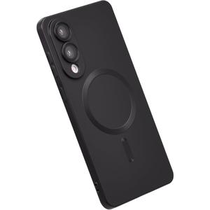 Magnetic for Samsung Galaxy S25 Edge Case,Soft Silicone Slim Fit Anti-Scratch Phone Case Cover with Camera Protection,Compatible with MagSafe,Black
