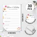Wildflower Advice & Wishes Cards for Bridal Shower,Advice Card For The Mr and Mrs,Pack of 30 Wishes Cards For Newlyweds Bridal Shower wedding Party Favor & Supplies - A01