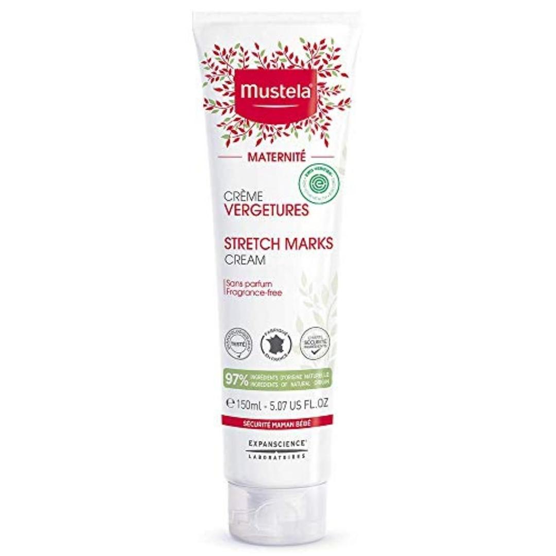 Mustela Maternity Stretch Marks Cream for Pregnancy - Natural Skincare Massage Moisturizer with Natural Avocado, Maracuja & Shea Butter - Lightly Fragranced or Fragrance Free - Various Sizes (5.07 Fl Oz (Pack of 1))