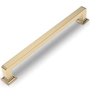 Amerdeco 10 Pack Brushed Brass Cabinet Pulls 10 Inch Hole Centers Kitchen Cabinet Handles Cabinet Hardware Kitchen Handles for Cabinets Cupboard Handles Drawer Pulls ZH0019