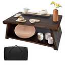 Floor Table, Altar Table Paulownia Folding Design, Low Meditation Table for Sitting on The Floor Japanese Table Tatami Table