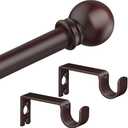 Authandis Bronze Curtain Rods for Bedroom with Brackets,5/8 Inch Diameter Small Window Curtain Rod Adjustable 32 to 60 Inches,Easy Install Drapery Rods