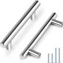 Probrico 5 Pack| 3.5 Inch Euro Bar Cabinet Pull Polished Chrome Modern Cabinet Hardware, T Bar Kitchen Cabinet Handles Dresser Pulls, 3-1/2" Hole Centers