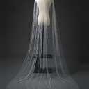 1 Tier Pearl Wedding Bridal Veil With Metal Comb F55 (Fingertip Length (38 inches), Ivory)