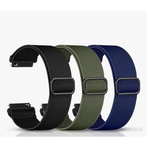 DaQin 3 Pack Nylon Watch Bands Compatible with  22mm Quick Release Watch Band, Adjustable Soft Stretchy Solo Loop Strap Elastic Braided Relacement Wristband for Men Women