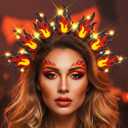 Kilshye Light Up Fire Headband Red Flame Headpiece Halloween Costume Hair Accessories for Women (One Size)