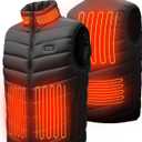 Puffer Classic Heated Vest for Men Women, 3 Heating Levels 12 Heating Zones, USB Electric Heated Vest for Outdoor Motorcycle Camping Fishing Skiing Cycling Hunting Golf, Size XL (Not Included Battery) (Black, XXL)
