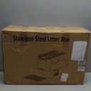 Enclosed Stainless Steel Cat Litter Box with Odor Control, Modular Design with Drawer and Flip Door, Easy to Clean and Wash,Non-Stick Interior,Extra Large Size Fits All Cats(Dark Grey)