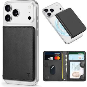 TUCCH for Magsafe Wallet with 6 Card Holders, RFID Blocking [Clear ID Window] PU Leather Men Women Folio Magnetic Phone Wallet for iPhone 17/16/15/14/13/12/Plus/Air/Pro/Pro Max Series, Black