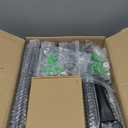 4 Pack 10 Ft String Light Poles Kit, Outdoor Light Stand with 65.62 Ft Stainless Steel Wire Rope, Clamps, Screwdriver, Screws, Turnbuckle and Hooks, Easy Installation