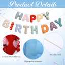 Mindsoft Pre-strung Happy Birthday Banner Vintage Floral Birthday Hanging Garland Decor Reusable Cotton Fabric Colorful Sign for Colorful Party Backdrop Photo Prop Decorations