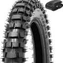 3.00-12 (80/100-12) 4PR TT 47J Dirt Bike Front/Rear Tire and Heavy Duty Inner Tube Compatible with 3.00-12 80/100-12 Off Road Pit Mini Dirt Bike/Motorcycle Tire(P-2005)