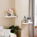 White 16 Inch Floating Shelves for Wall, 8 Inch Deep Floating Shelves Set of 2, Wall Shelves for Bathroom Over Toilet, Live Edge Shelf with Invisible Brackets for Bedroom, Home Decor